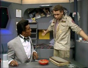 The cat and Lister in Waiting for God Red Dwarf