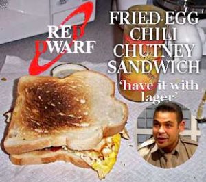 Fried egg chilli chutney sandwich