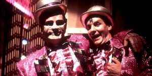 Rimmer and Kryten are the Reverse Brothers in Red Dwarf